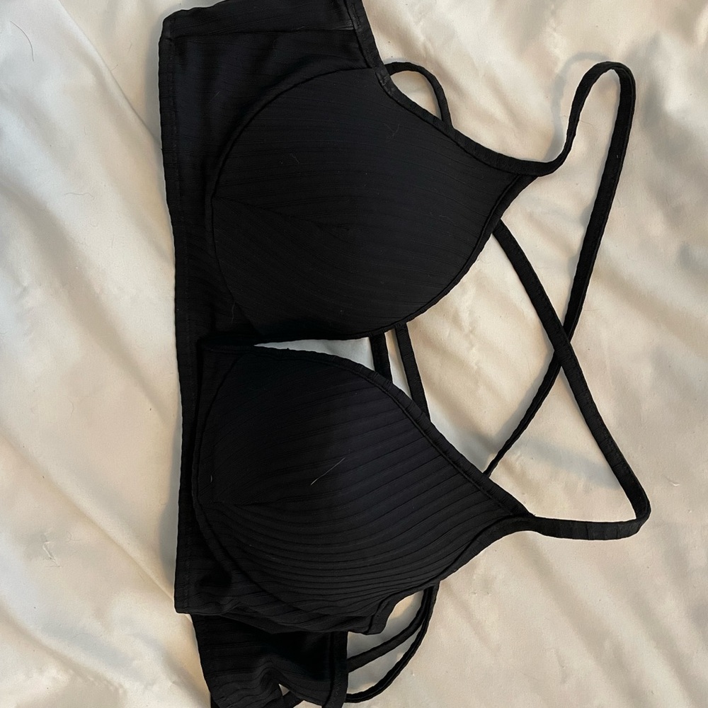 Black swim suit top